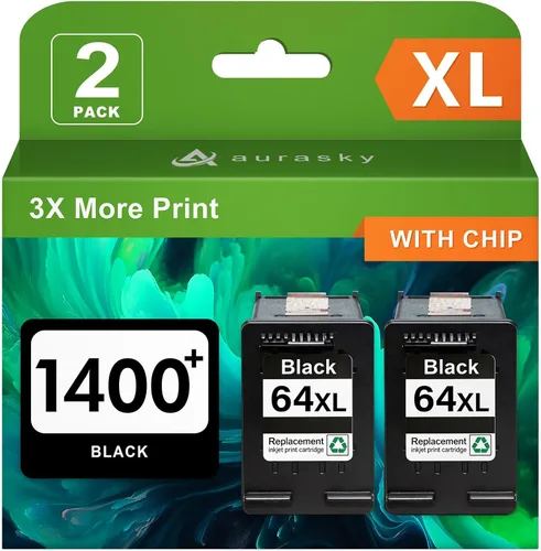 Vista 11 de 64XL - Cartuchos de tinta negros de alto rendimiento para 64XL, repuesto compatible con HP Envy Photo 7800 7855 7858 7155 7120 7158 7100 7164 6200