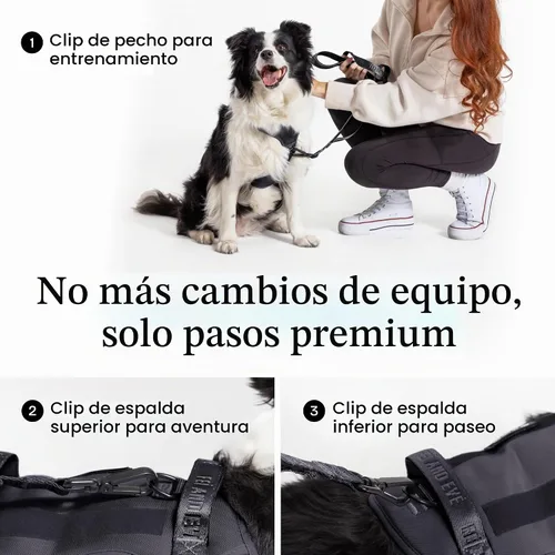 Vista 3 de Fei & Eve Arnés táctico para perro, hebilla magnética MagEase con panel