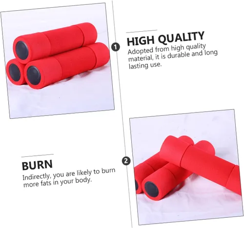 Vista 6 de BESPORTBLE 2 mancuernas cubiertas de espuma, pesas de mano para mujeres, pequeñas y ligeras, para entrenamiento de fuerza y tonificación de brazos