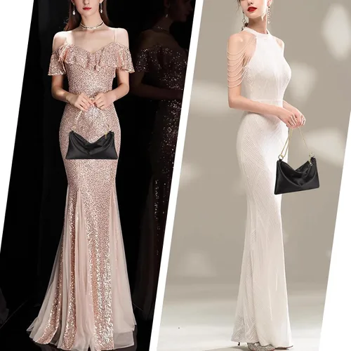 Vista 2 de Women Satin Evening Handbag Wedding Prom Clutch Purse Formal Cocktail Party Clutches Shoulder Bag with 2 Bag Chains