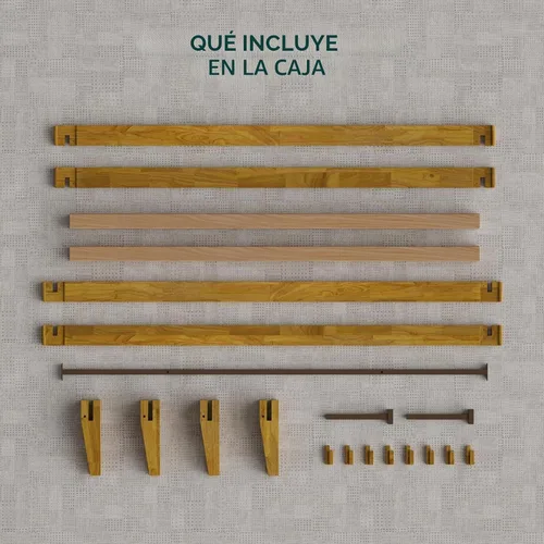 Vista 9 de Bme Chalipa Marco de Cama King de 14" - Plataforma de Cama de Madera Maciza - Marco de Cama de Carpintería Japonesa - Soporte de Listones de Madera