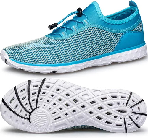 Vista 16 de DOUSSPRT Zapatos acuáticos deportivos de secado rápido para mujer Todo negro