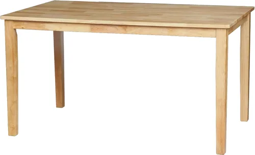 Vista 7 de Kings Brand Furniture - Mesa rectangular Kurmer de madera maciza para comedor, roble natural