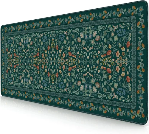 Vista 19 de iCasso Alfombrilla de mouse estética pequeña con diseño floral, mini alfombrilla de mouse portátil rosa, antideslizante y cómoda, de tela para mouse