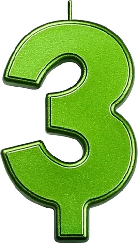 Vista 66 de DERVENTA Vela Grande de Cumpleaños Número 3D Verde Luminoso de 3.7 Pulgadas Celebración de Fiesta Aniversario Decoración Adorno para Pastel 1 Pieza
