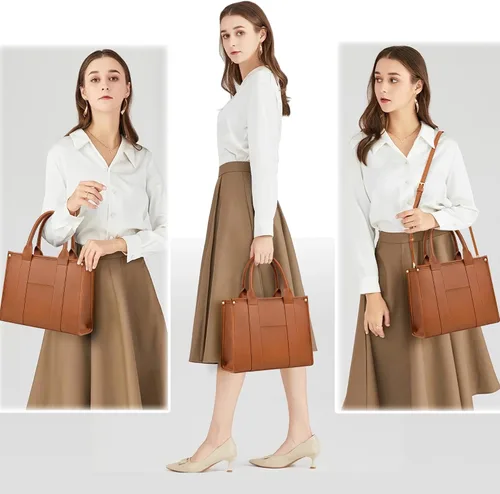 Vista 8 de The Tote Bag - Bolso cruzado para mujer, bolso de hombro, bolsos de mano de piel sintética con asa superior con cremallera