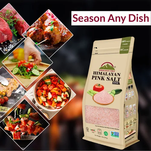 Vista 4 de Himalayan Chef - Sal rosa del Himalaya, grano fino, bolsa de 2 libras