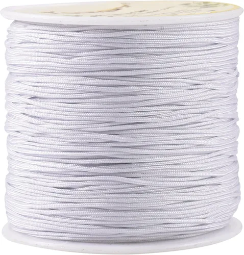 Vista 51 de KONMAY 1 rollo de cuerda de nailon de 150 yardas, trenzado de 0.016 in de nailon Shamballa Macramé/cordón de cuentas, cordón de nudo chino, cuerda