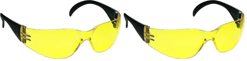 Vista 2 de Galeton 9303 Outlaw - Lentes de seguridad ligeras con lentes antiarañazos, lentes ámbar con varillas extra anchas, 1 unidad (Paquete de 1)