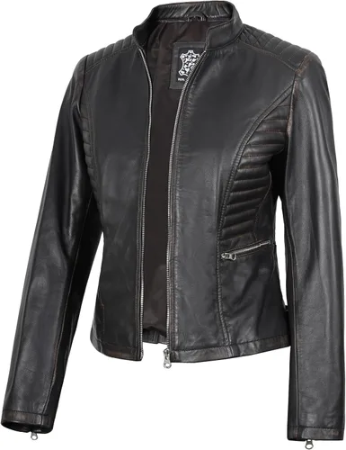 Vista 7 de Decrum Leather Jacket for Women - Real Lambskin Casual Leather Jackets Womens Cera bronceada
