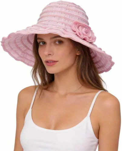 Vista 11 de FORBUSITE Sombreros de sol plegables vintage para mujer, para playa, jardín, viajes, protección UV