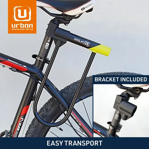 Vista 4 de Urban 12U300 - Cerradura de bicicleta en U con soporte, cerradura de bicicleta resistente antirrobo, tamaño óptimo 105X280mm, cerradura antirrobo