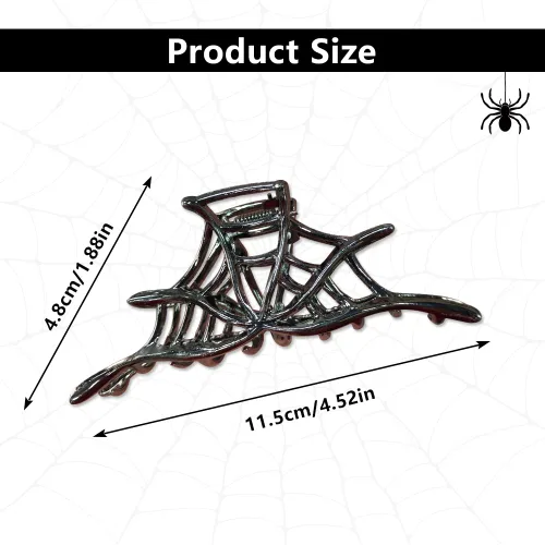 Vista 2 de Pinzas de metal para el cabello con diseño de pinza de telaraña, color negro fuerte y neutro, exquisitos accesorios franceses de lujo para mujeres