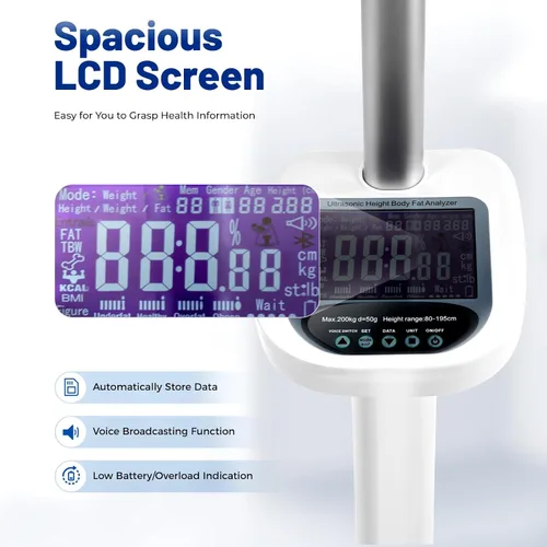 Vista 4 de Báscula médica digital profesional de 440 libras/440.9 lbs de capacidad, báscula médica digital para peso corporal y rango de escala, rango
