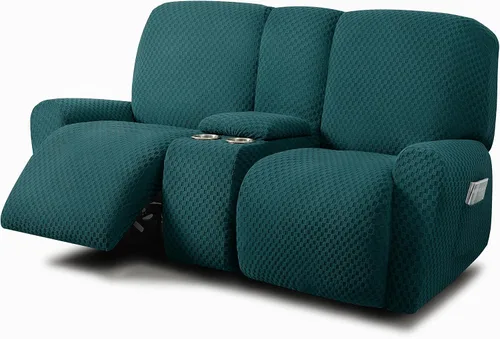 Vista 29 de ULTICOR Fundas de sofá reclinable de 8 piezas, fundas elásticas de jacquard para sofá reclinable de 3 cojines, fundas deslizables gruesas, suaves