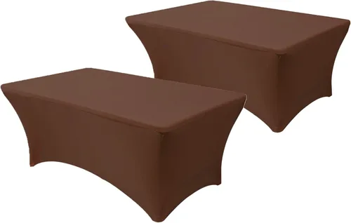 Vista 8 de Paquete de 2 manteles de mesa elásticos de elastano para mesas rectangulares de 4 pies, mantel ajustable de 48 pulgadas de largo x 30 pulgadas