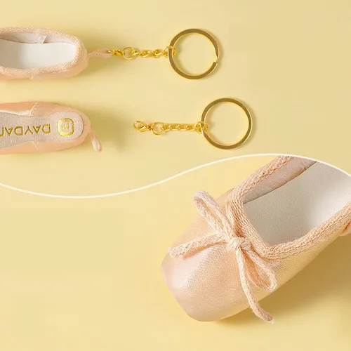 Vista 5 de BIBABLYKE Mini zapatos de ballet llavero zapatos de punta llaveros hechos a mano Pointe zapato encanto bolsa colgante regalo para amantes de la danza