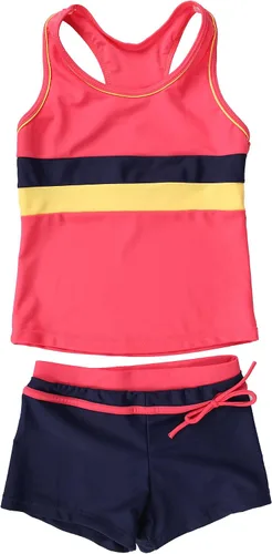 Vista 35 de JerrisApparel Traje de baño de dos piezas para niñas de verano con boyshort, diseño de tankini estrella de mar aqua