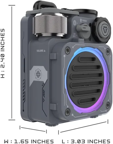 Vista 6 de Muzen Cyber Cube - Altavoz Bluetooth, Bluetooth 5.0, altavoz portátil con Fidget Spinner, sonido nítido con luz LED RGB, altavoz inalámbrico