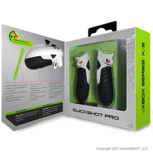 Vista 2 de Bionik Quickshot Pro For Xbox Series XS Custom Grip and Dual Trigger locks for Faster Shots and Improved Gameplay