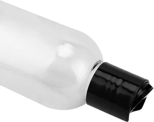 Vista 4 de Paquete de 40 botellas de plástico de 8 onzas con tapas superiores de disco, recipientes transparentes recargables de loción de viaje con tapa