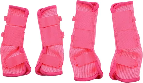 Vista 8 de LEAFOREST Juego de 4 botas para mosca de caballo, protección antideslizante para piernas para burro mini pony, botas de malla transpirable para Azul