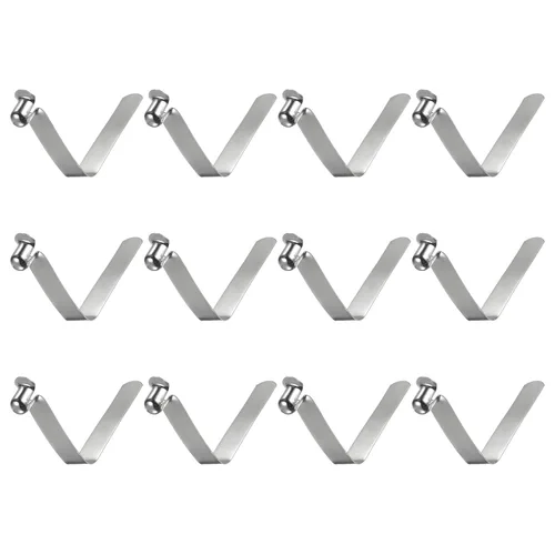 Vista 11 de HARFINGTON 12 unids botón único kayak paleta broche resorte clip 0.630x0.220 in 65Mn resorte acero en forma de V hueco elevación telescópica tubo
