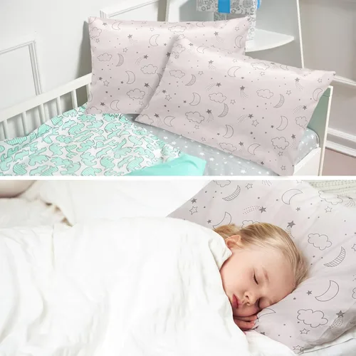 Vista 6 de Winmany Paquete de 2 fundas de almohada para niños pequeños, fundas de almohada de satén de seda para bebés de 19.3 x 14.2 in, fundas de almohada