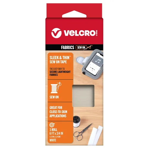 Vista 13 de VELCRO Brand Elegante y delgada para telas Cinta de 3 pies x 3/4 pulgadas, Negro Suave en la piel, ultraligera con Tecnología Sewing Lane