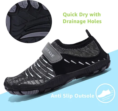 Vista 4 de HIITAVE Zapatos de agua para niños y niñas, de secado rápido, para deportes acuáticos, zapatos deportivos ligeros (niños pequeñosniños grandes)