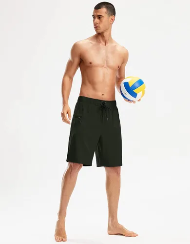 Vista 6 de Pinkbomb Traje de baño para hombre con forro de compresión de 9 pulgadas, secado rápido, pantalones cortos de natación para hombres con bolsillos