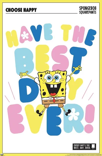 Vista 12 de Trends International Nickelodeon Bob Esponja - Póster de pared con texto en inglés «Choose Happy Wall», 22.4 pulgadas de largo x 14.7 pulgadas