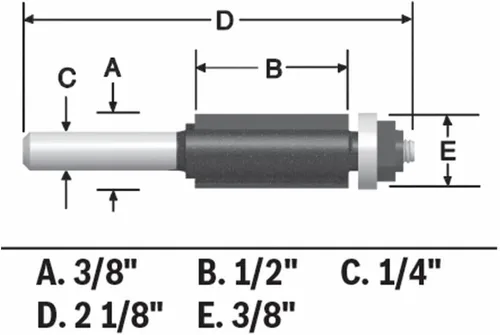Vista 3 de BOSCH 85269M - Broca empotrada con punta de carburo de 2 flautas de 3/8 pulgadas x 1/2 pulgadas