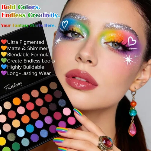Vista 4 de UCANBE Paleta de maquillaje de ojos altamente pigmentada, paleta de sombra de ojos metálica mate brillante de larga duración, mezclable
