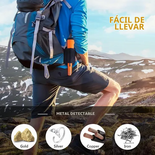 Vista 5 de Detector de metales Pinpointer - Varita puntero de mano totalmente impermeable, sonda de búsqueda profesional de alta precisión