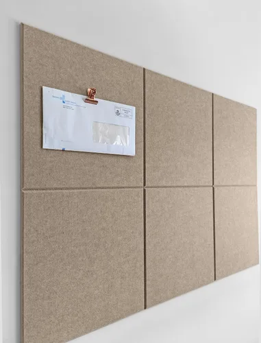 Vista 37 de Tabla de corcho alternativa de 24 x 36 pulgadas, paquete de 6 azulejos de pared de fieltro con pestañas adhesivas extraíbles seguras, tableros