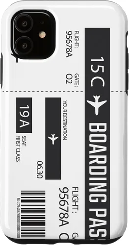 Vista 8 de Tarjeta de embarque de avión, boleto de avión, divertido estuche de regalo de viaje para iPhone 17