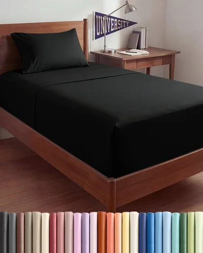 Vista 154 de Sábanas individuales de bolsillo extra profundo, sábanas transpirables y refrescantes de 3 piezas, juego de sábanas de lujo para hotel, suaves, sin