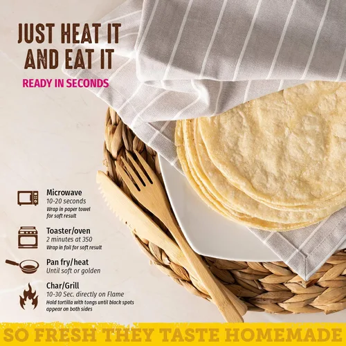 Vista 5 de Del Campo Tortillas de maíz suaves, Bolsa redonda de 6 in, 1 lb lb. Auténtica comida mexicana de maíz 100 % natural, sin gluten Opciones