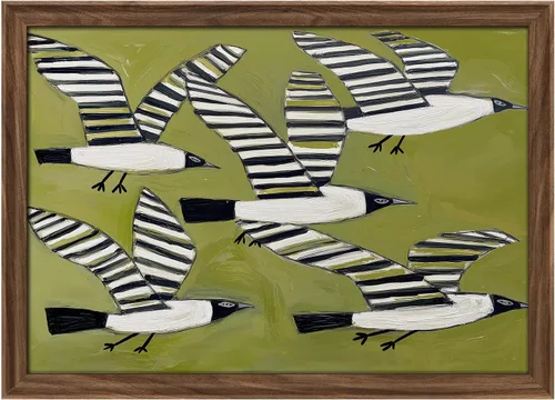 Vista 285 de MUDECOR Lienzo enmarcado prémium para pared, pinos nevados en bosque de invierno, ilustraciones modernas, arte contemporáneo, escénico, divertido