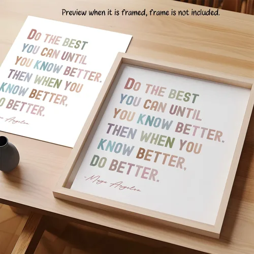 Vista 4 de Decoración de pared motivacional, cita maya para niños, cita de afirmaciones, arte de pared de oficina, regalo de aliento – póster inspirador