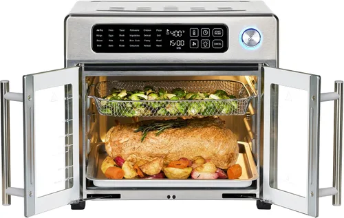 Vista 10 de Emeril Lagasse Combo de Horno Tostador y Freidora de Aire Extra Grande con Puerta Francesa, 24 Funciones de Cocción y Controles Digitales, 7