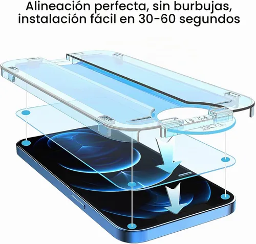 Vista 2 de amFilm OneTouch - Protector de pantalla para iPhone 12 Pro Max (6.7 pulgadas, 2020) con kit de fácil instalación, vidrio templado, paquete de 2