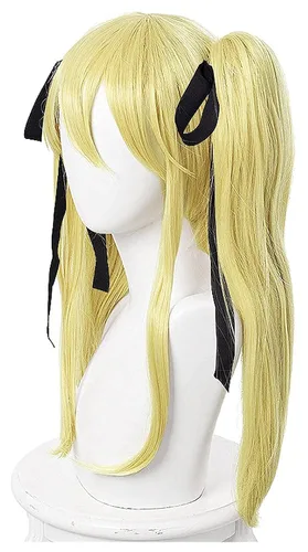 Vista 4 de LCNING Anime Kakegurui Meari Saotom Long Wig, Cosplay Wig Golden Color Role Play