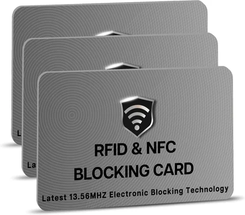 Vista 18 de SaiTech IT Paquete de 5 Tarjetas de Bloqueo RFID, Una Tarjeta Protege Toda la Billetera y Cartera, Protector de Tarjetas de Débito y Crédito