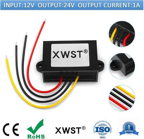 Vista 2 de Convertidor de aumento de potencia de 12 V CC de 12 V, 1 A, 24 W, regulador de voltaje CC, convertidor de impulso, transformador de módulo
