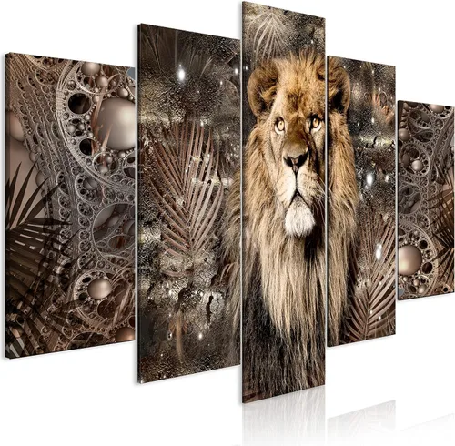 Vista 39 de artgeist Lienzo acústico para pared, diseño de África, 40 x 20 pulgadas, 5 piezas con impresión de sonido de espuma acústica, sala de arte de África