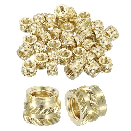 Vista 17 de uxcell Tuercas de inserción moleteadas, 100 piezas M1 x 1.5mm L x 2mm DE 3D Impresión de latón Tuercas de inserción roscadas hembras Insertos