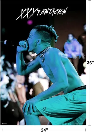 Vista 3 de Póster de XXXtentacion para concierto azul XXXtentacion Merch Bad Vibes Forever XXX 17 Arte de álbum Skins Trap Music Estética XXXtenations Merch