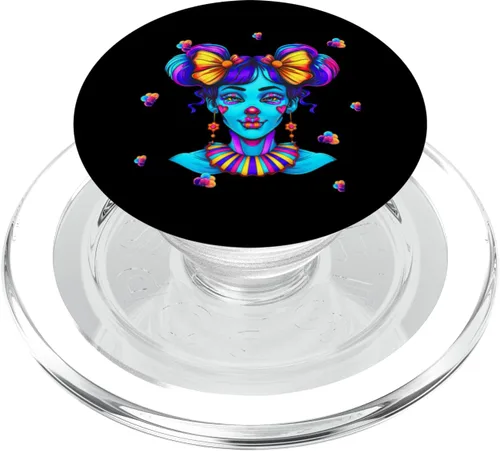 Vista 7 de Cute Streetwear synthwave 80s 90s retro anime girls clown PopSockets Adhesive PopGrip